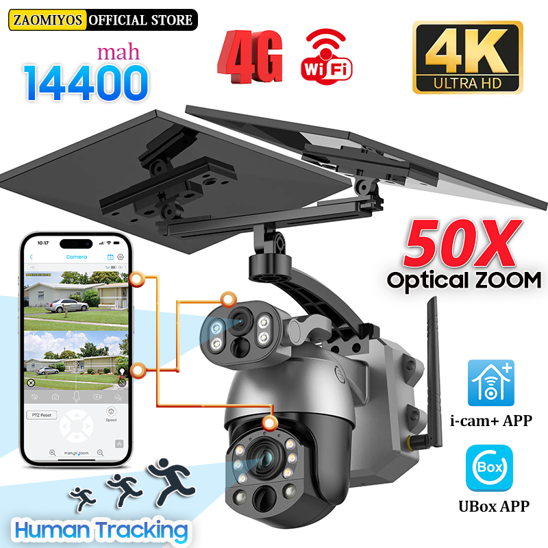 Night Vision Camera Wifi 4G - 4K 50X ZOOM 10MP Güneş Kamerası