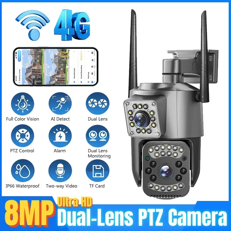 Night Vision Camera Wifi 4G - 8MP WIFI IP Kamera 4K PTZ