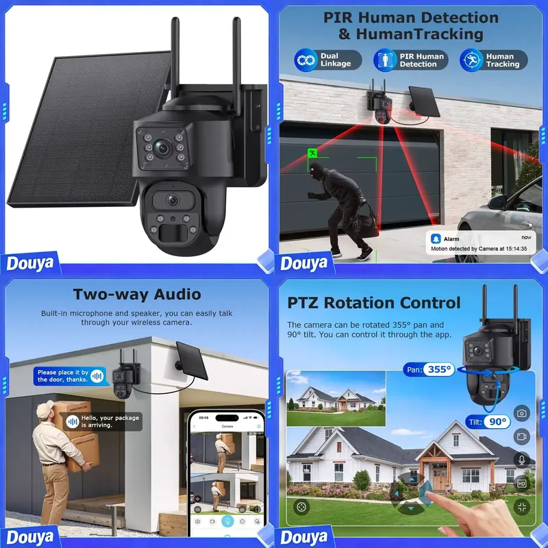 Night Vision Camera Wifi 4G - 6MP 4G Wifi Çift Lens Çift