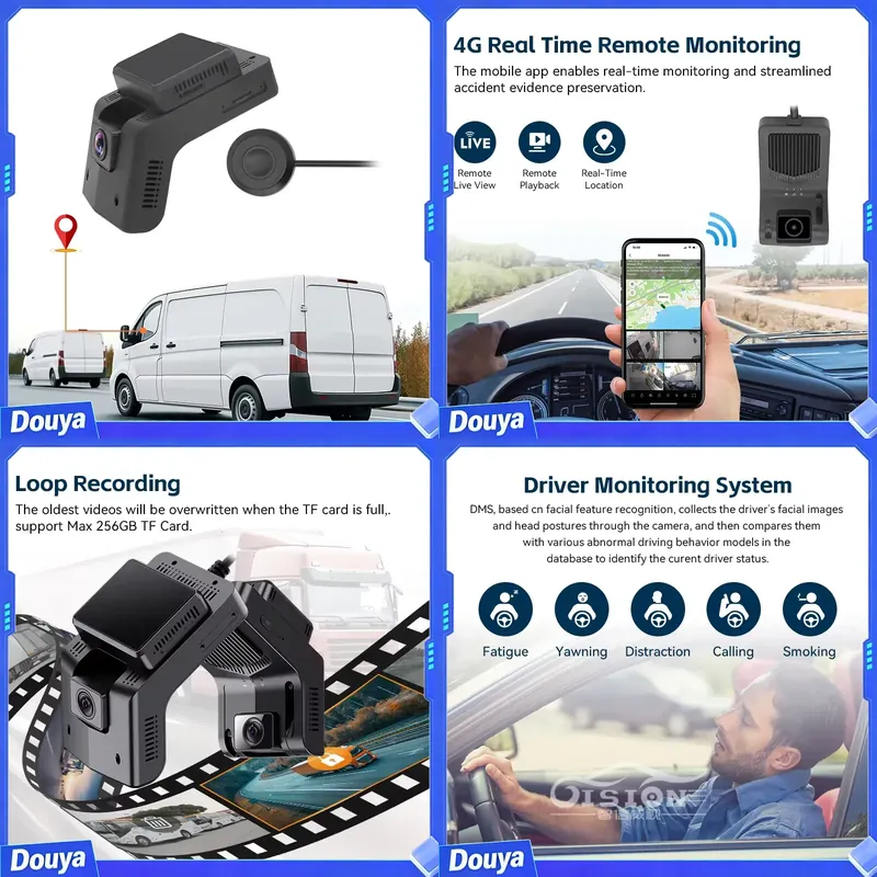 Night Vision Camera Wifi 4G - Fleet Araç İçi Kamera 4G Ön