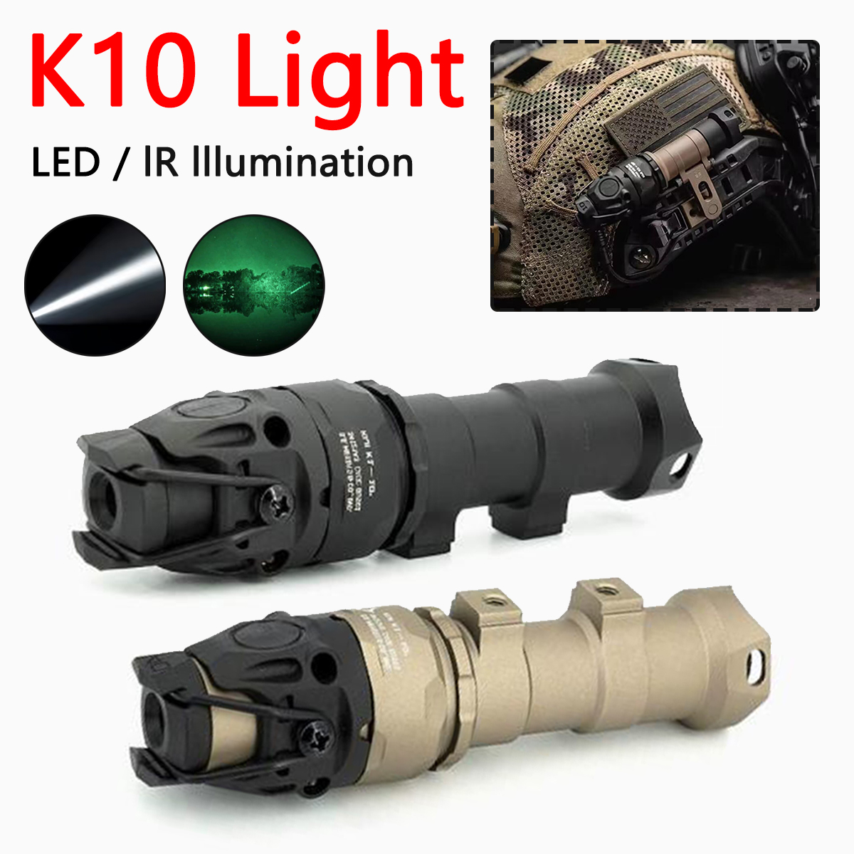 Ir Illuminator 850Nm Flashlight - MICH2000 ARC Kask KIJI K10 IR