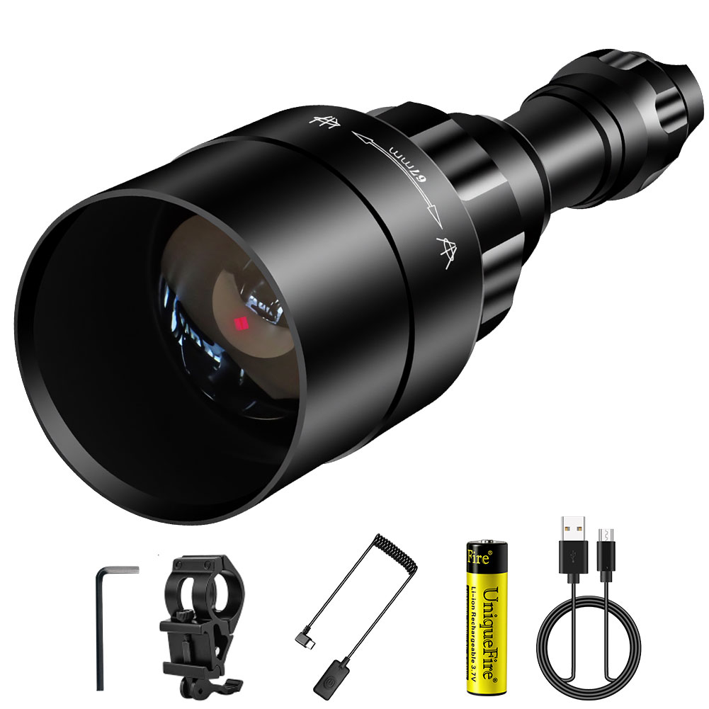 Ir Illuminator 850Nm Flashlight - UniqueFire 1605 67mm Lens IR 850nm