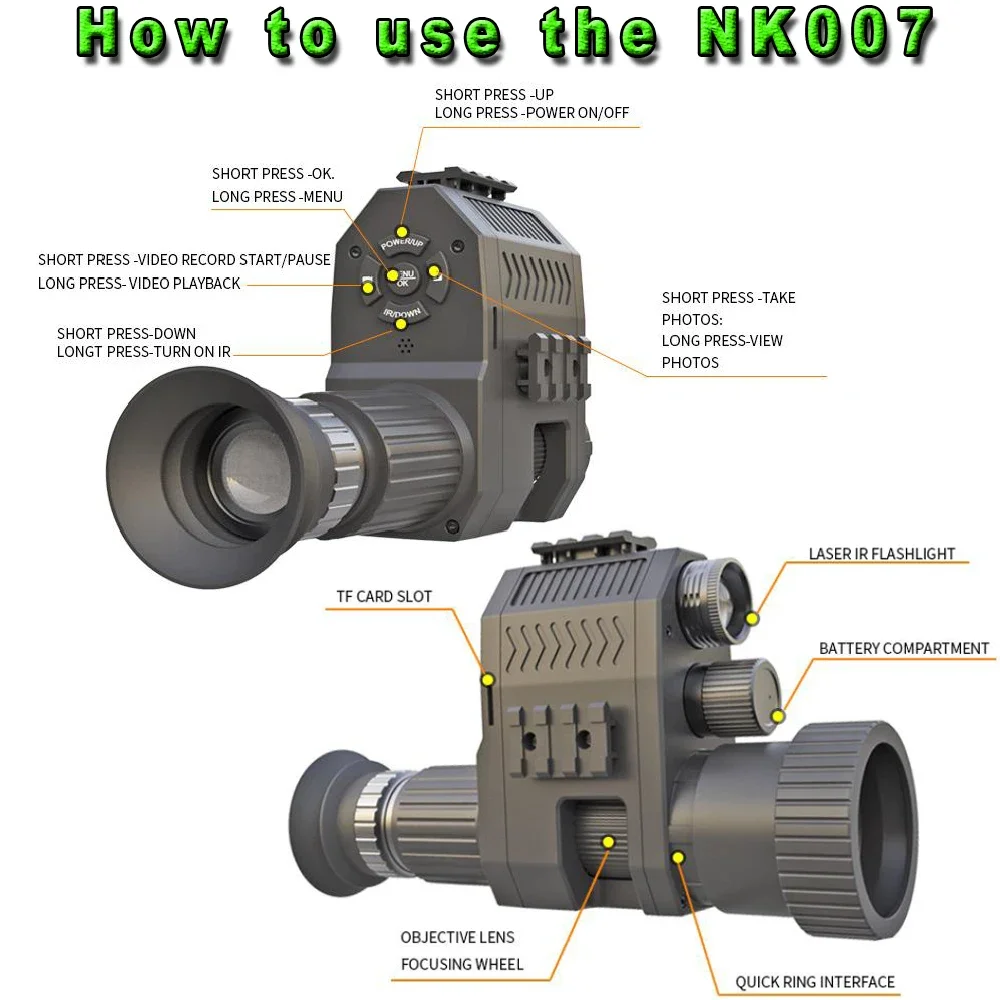 Megaorei NK007plus 200-400M Mo - Night Vision Monocular 1080P incelemesi ve fiyatı