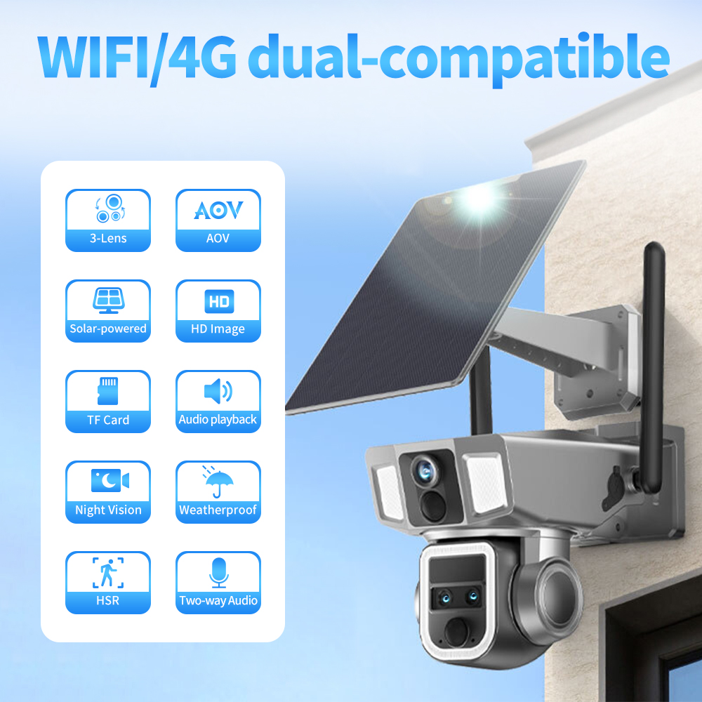 Dış Mekan 4G WiFi 3 Lensli 10X - Night Vision Camera Wifi 4G incelemesi ve fiyatı