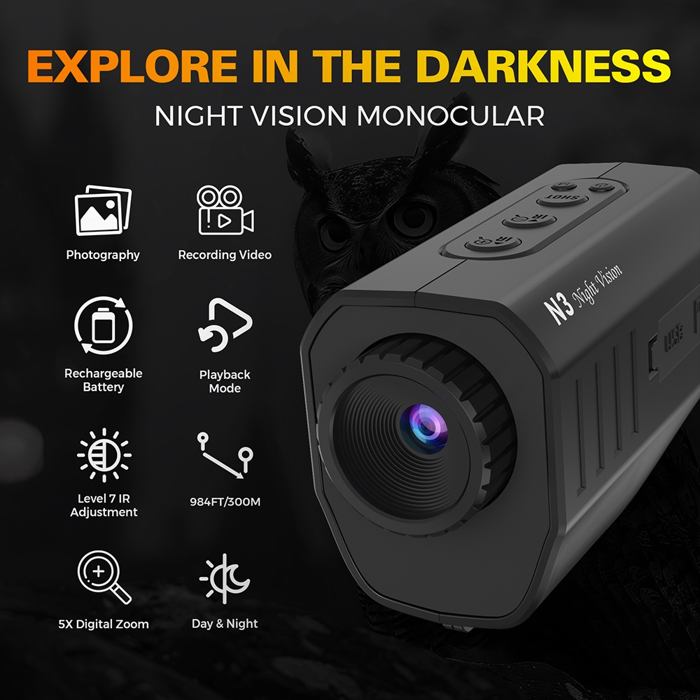Gece Görüş Dürbünü 1080P 300M  - Night Vision Monocular 1080P incelemesi ve fiyatı